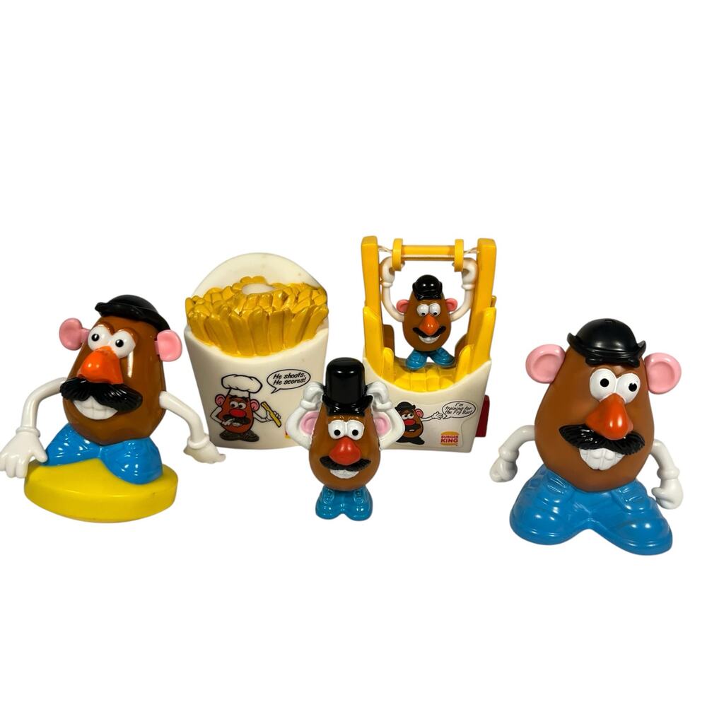 Hasbro Vintage 1998 Mr. Potato Head Burger King Wind-Up Top Spinner Toys Lot 5